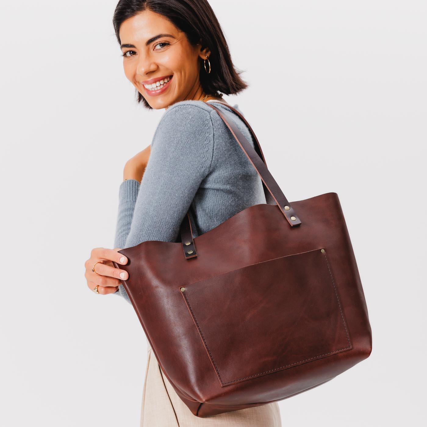 Portland leather goods tote Clearance