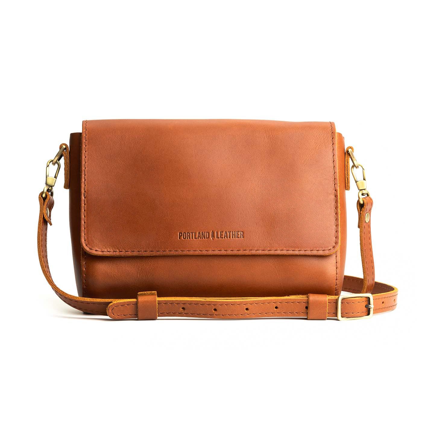 Made by Minga | Women's Woven Crossbody Bag with Adjustable Leather Strap | Orange | Plant-Dyed Natural Fiber
