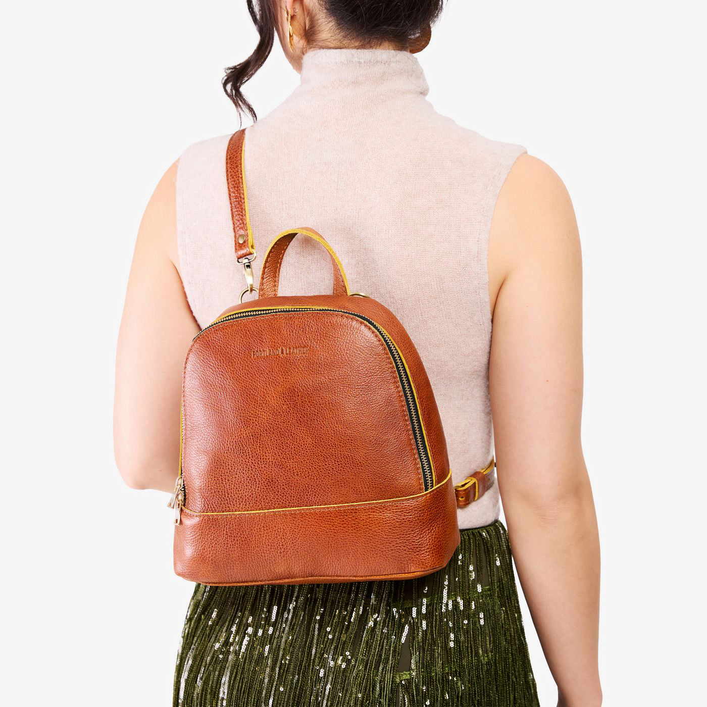 ROBINSON PEBBLED LEATHER BACKPACK/BUCKET BAG, KIR ROYALE, like NEW Almost Perfect main image 4