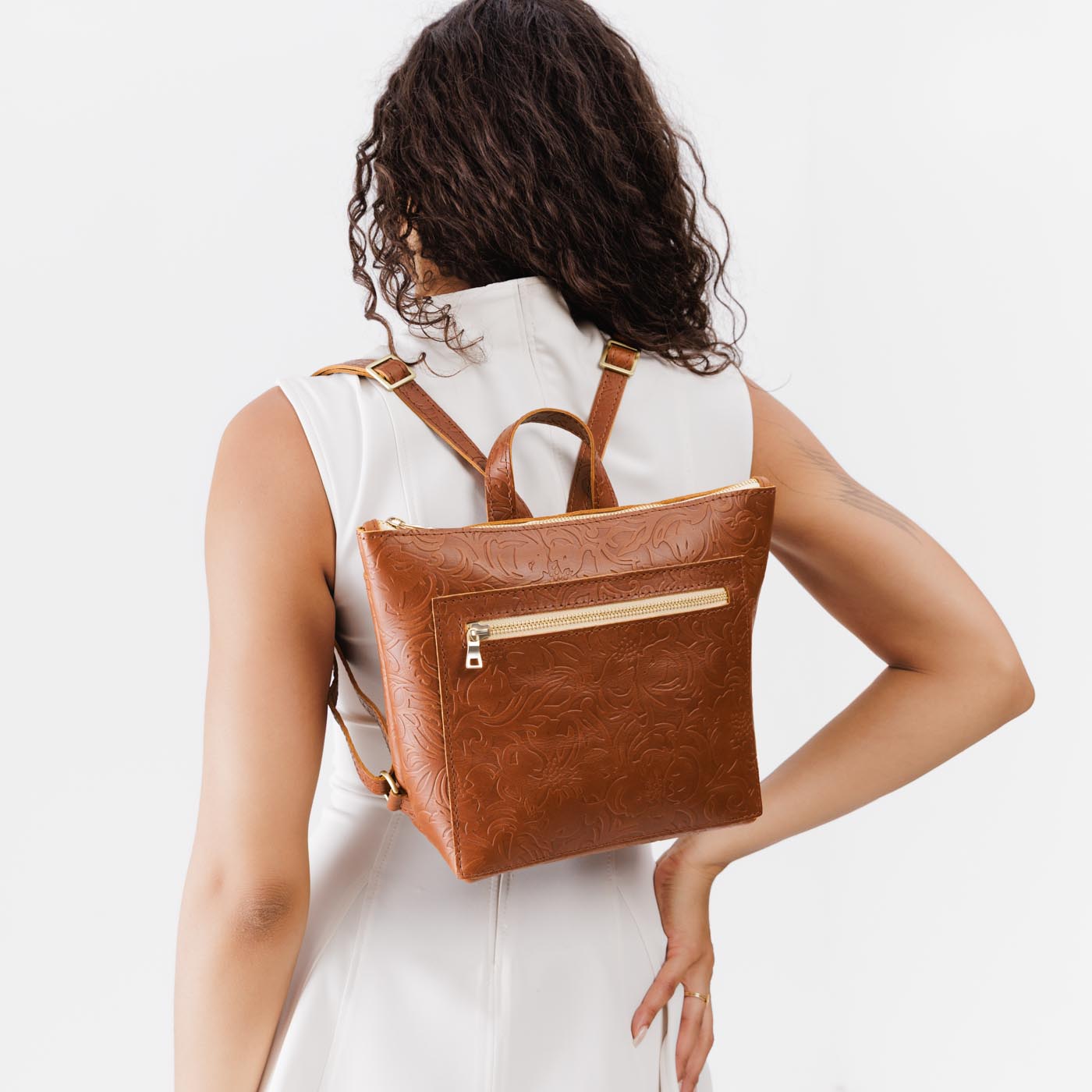 'Almost Perfect' Tote Backpack, Nutmeg / Small