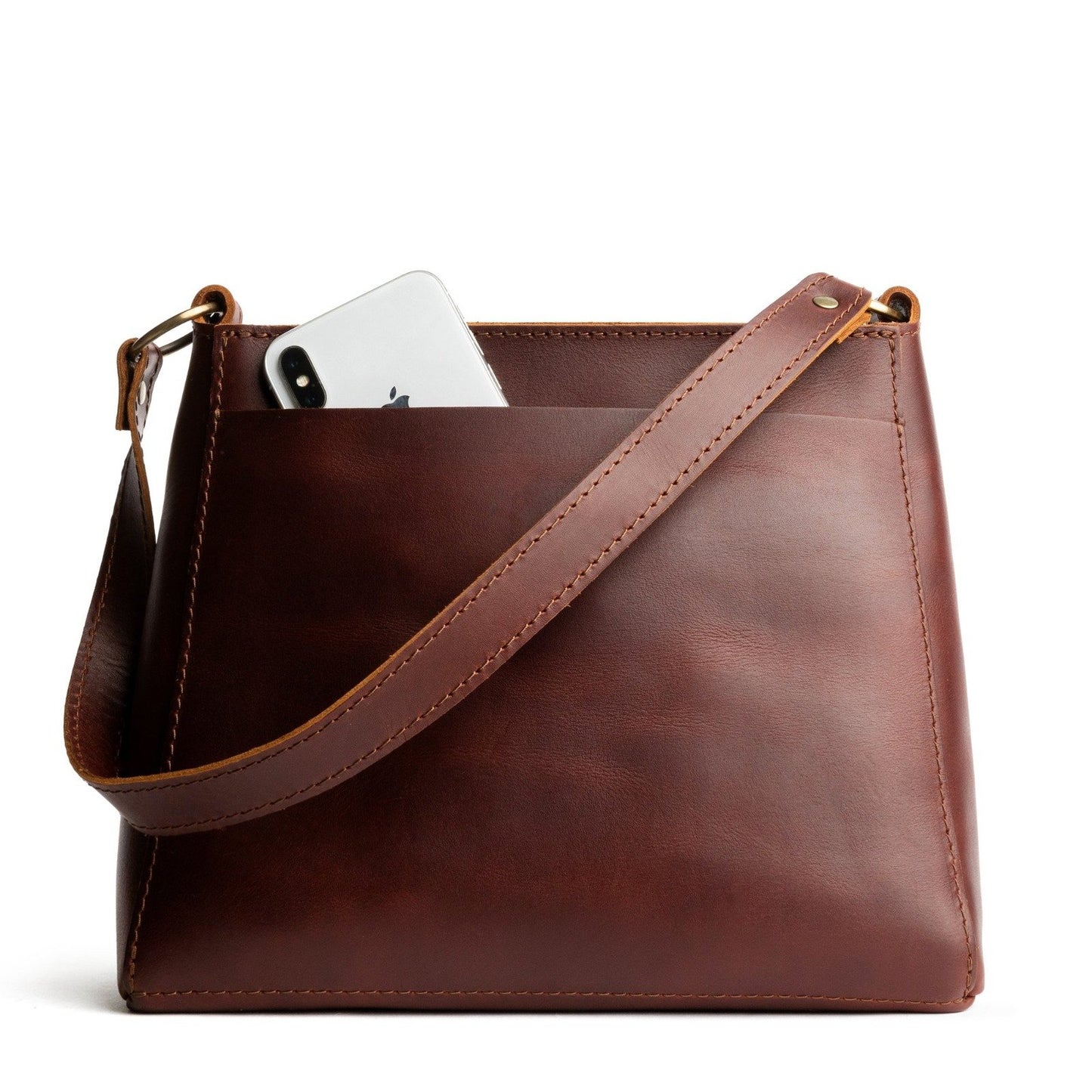 All Color: Cognac | Triangle Leather Handmade Bag