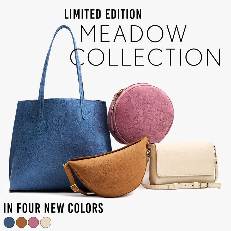 Variety of purses from the Limited edition collection in four new colors.