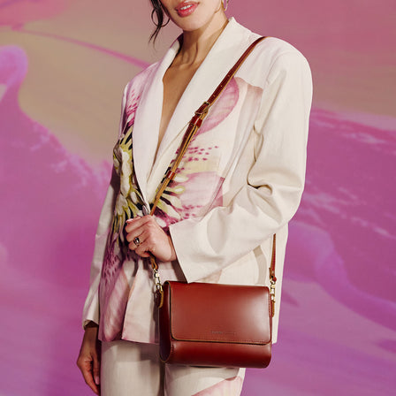 Madrone*Mini | Small Leather Crossbody Bag with Magnetic Messenger Bag Closure