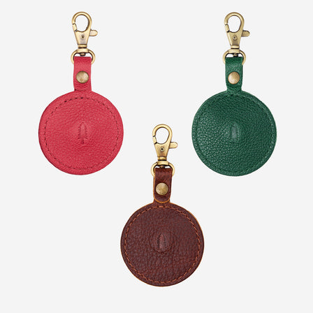 Skydive | Circle-shaped airtag holder keychain with a swivel lobster clasp