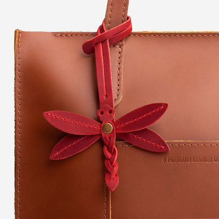 Phoenix | Dragonfly shaped leather charm tassel