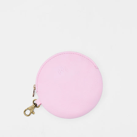 Pinkaboo | Leather flat round keychain pouch