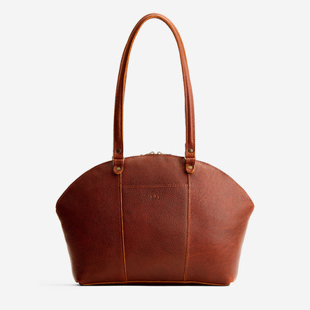 Nutmeg*Small | A half circle crossbody bag with handles and removable crossbody strap 