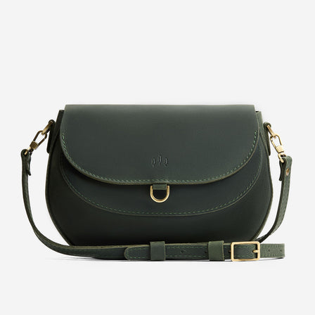 Evergreen*Small | Petite leather Crossbody with a flap and magnetic closure