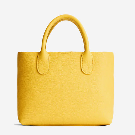 Canary*Small | Petite tote purse with structured leather handles and crossbody strap