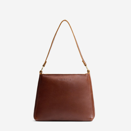 Asheville*Classic | Triangular shoulder bag with antiqued brass finished hardware