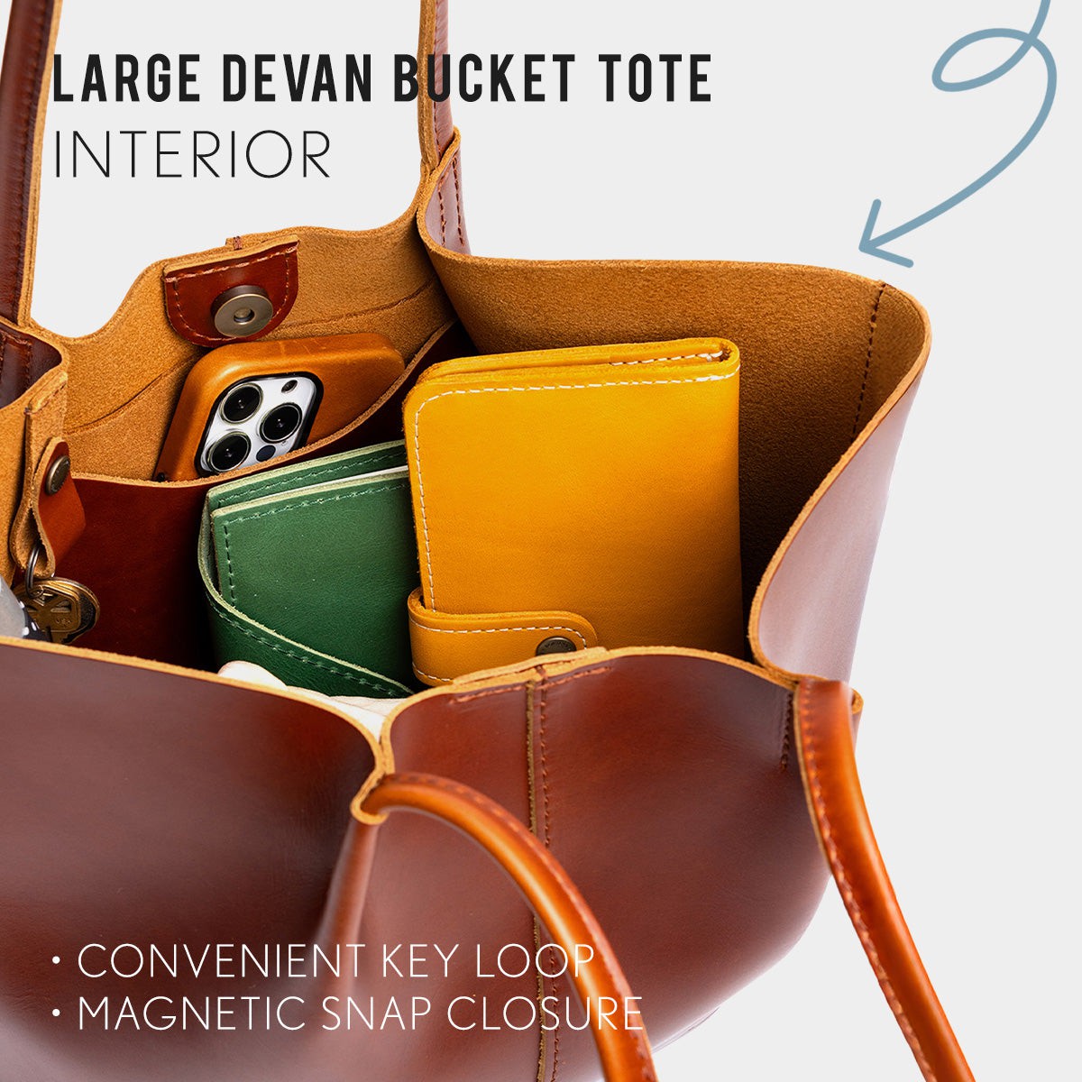 Almost Perfect' Devan Bucket Tote – Portland Leather
