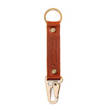 Chestnut Long | leather logo branded keychain 