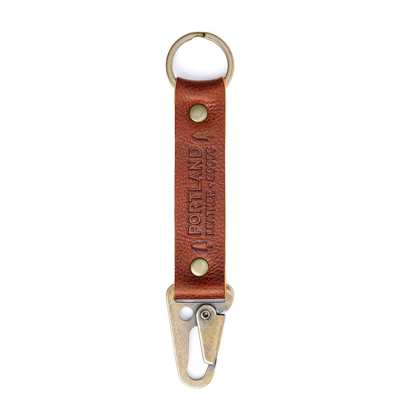 Nutmeg*Long | leather logo branded keychain