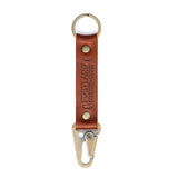 Nutmeg Long | leather logo branded keychain
