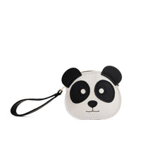 Black | Panda-shaped pouch with zipper opening and wristlet