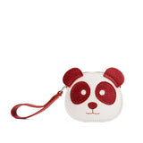 Chili Red | Panda-shaped pouch with zipper opening and wristlet