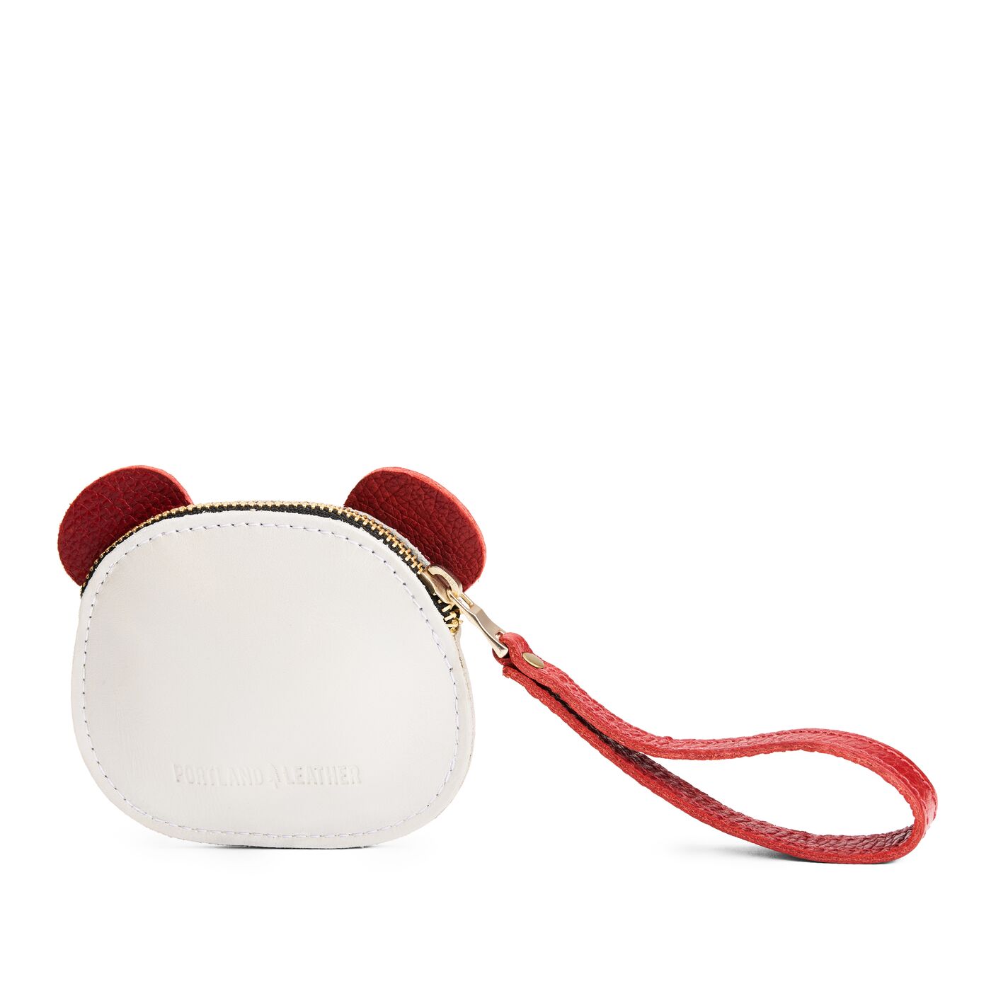 Chili Red | Panda-shaped pouch with zipper opening and wristlet