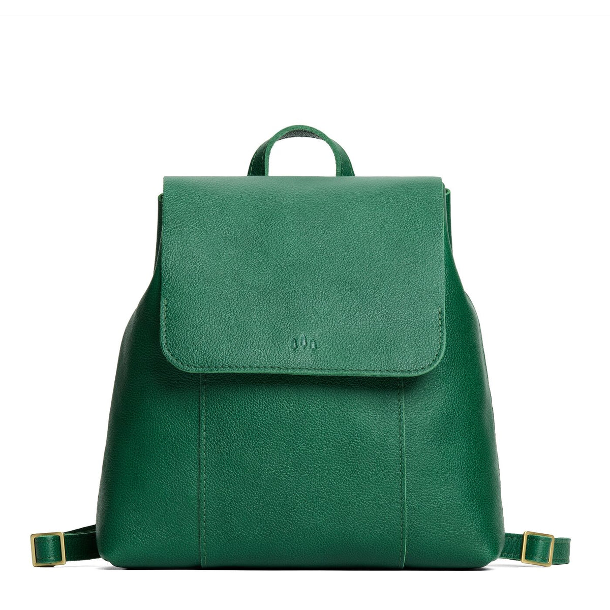 Bacalar | Leather backpack with magnetic flap closure on a white background
