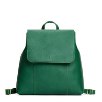 Bacalar | Leather backpack with magnetic flap closure on a white background