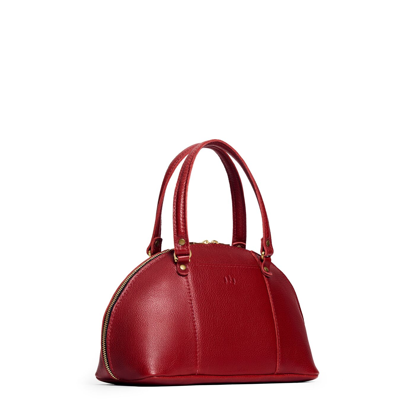 Chili Red*Small | A half circle crossbody bag with handles and removable crossbody strap 
