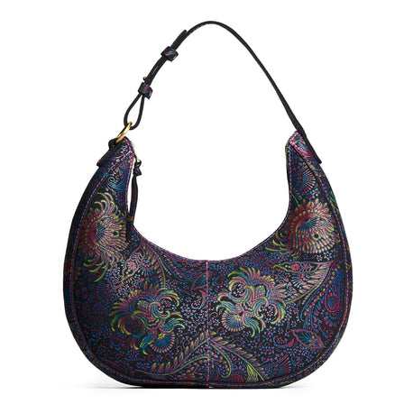 Carnival*Large  | Large crescent shaped shoulder bag with zipper closure and adjustable strap