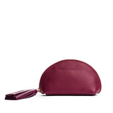 Orchid | Small leather zippered pouch with tassel
