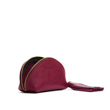 Orchid | Small leather zippered pouch with tassel