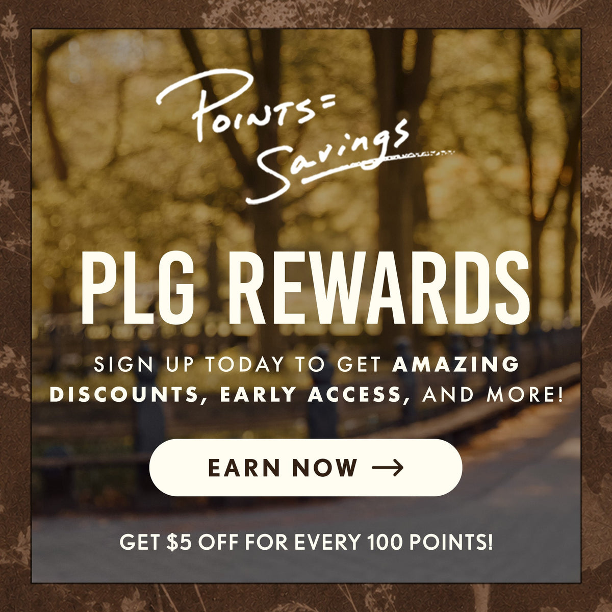 Rewards Banner, Earn 1 point for every $1 spent. Sign up to start earning points.