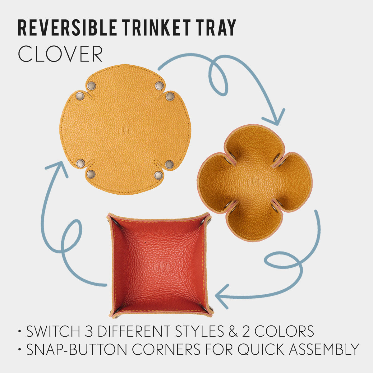 Reversible Clover Trinket Tray | Portland Leather Goods