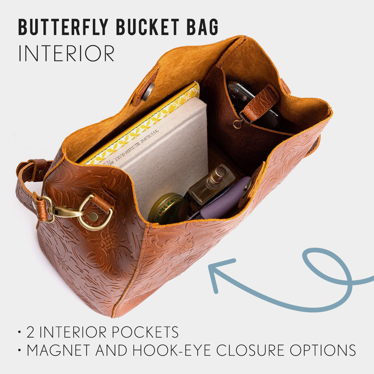 Almost Perfect' Butterfly Bucket Bag | Portland Leather Goods