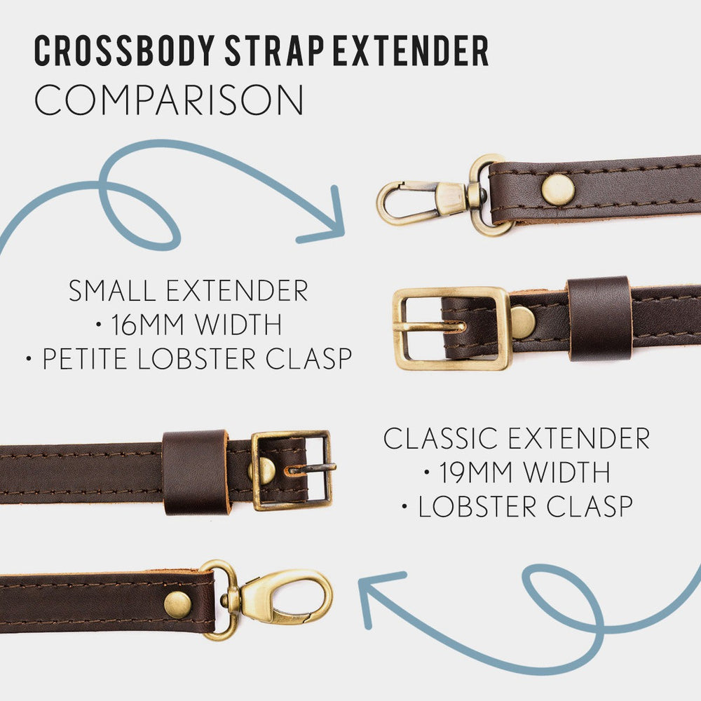 All Variants | A graphic comparing the two widths of strap extenders