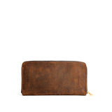 Canyon | Large accordion leather wallet with zipper closed