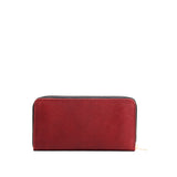 Chili Red | Large accordion leather wallet with zipper and PLG logo
