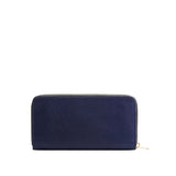 Cobalt | Large accordion leather wallet with zipper and PLG logo