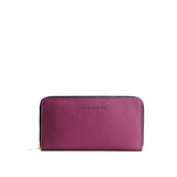 Iris | Large accordion leather wallet with zipper and PLG logo