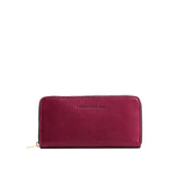 Orchid | Large accordion leather wallet with zipper and PLG logo