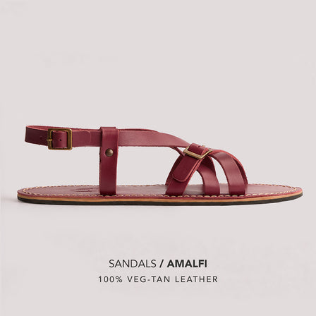 Marsala | Strappy leather sandals with two buckle accents