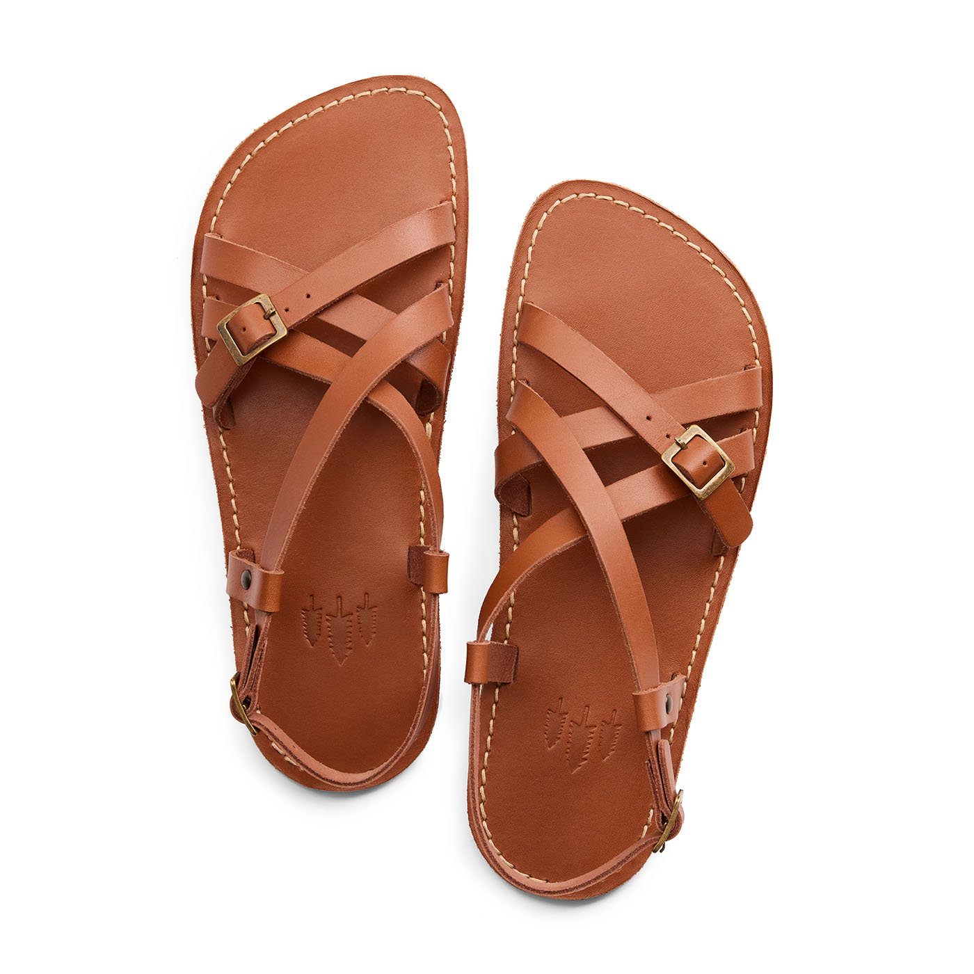 Miele | Strappy leather sandals with two buckle accents