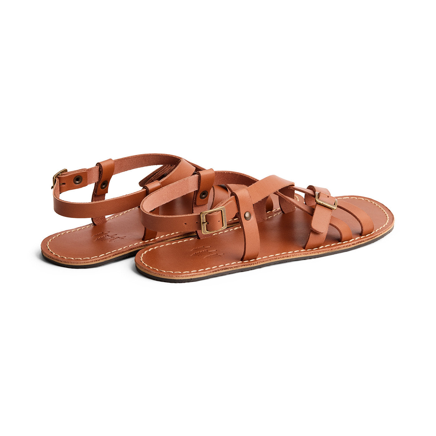 Miele | Strappy leather sandals with two buckle accents
