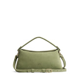 Laurel | Leather bowler bag with magnetic closure against a white background