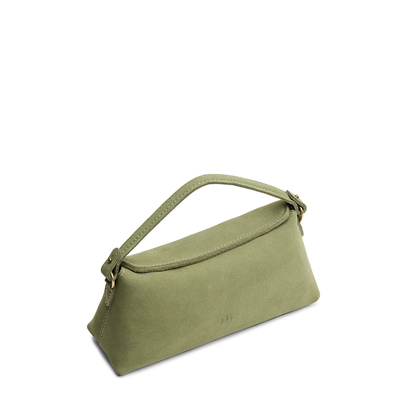 Laurel | Leather bowler bag with magnetic closure against a white background