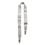 Fog Gray | Strap with chevron pattern and brass-toned hardware