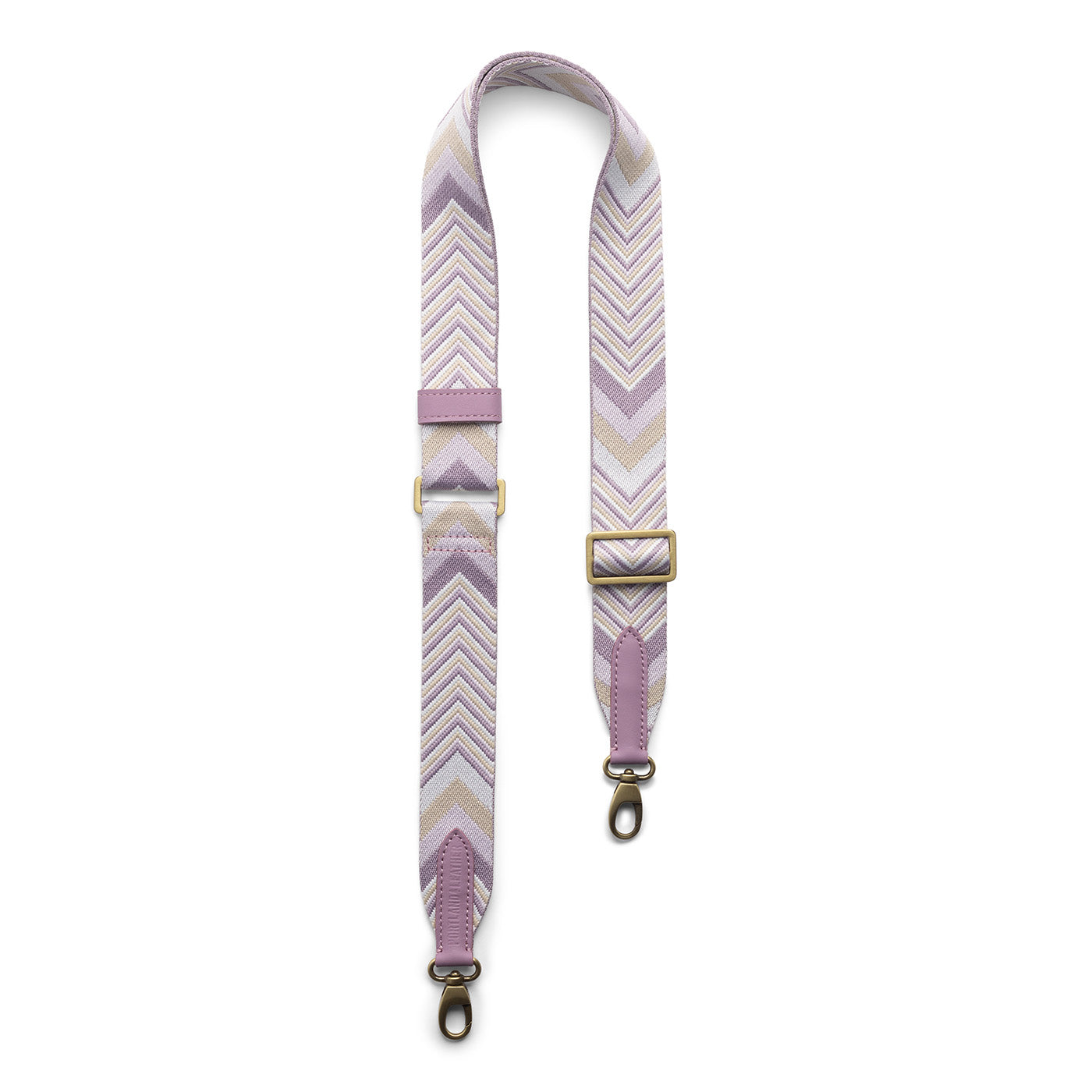 Lilac Sky | Strap with chevron pattern and brass-toned hardware