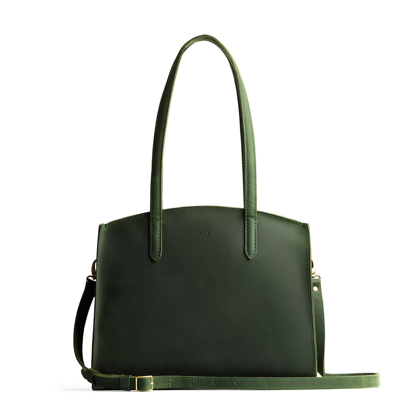 Evergreen*Large | Leather tote bag with handles, adjustable crossbody strap, zipper top, and two back pockets