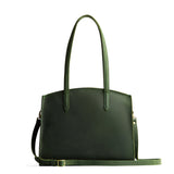 Evergreen Large | Leather tote bag with handles, adjustable crossbody strap, zipper top, and two back pockets