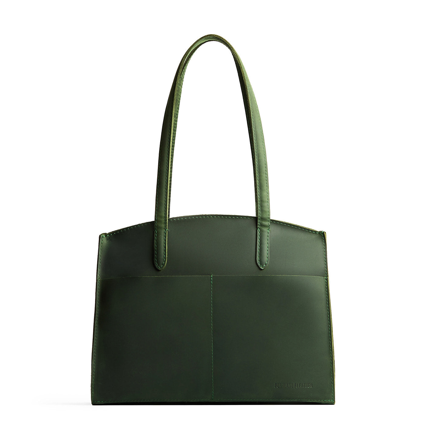 Evergreen*Large | Leather tote bag with handles, adjustable crossbody strap, zipper top, and two back pockets