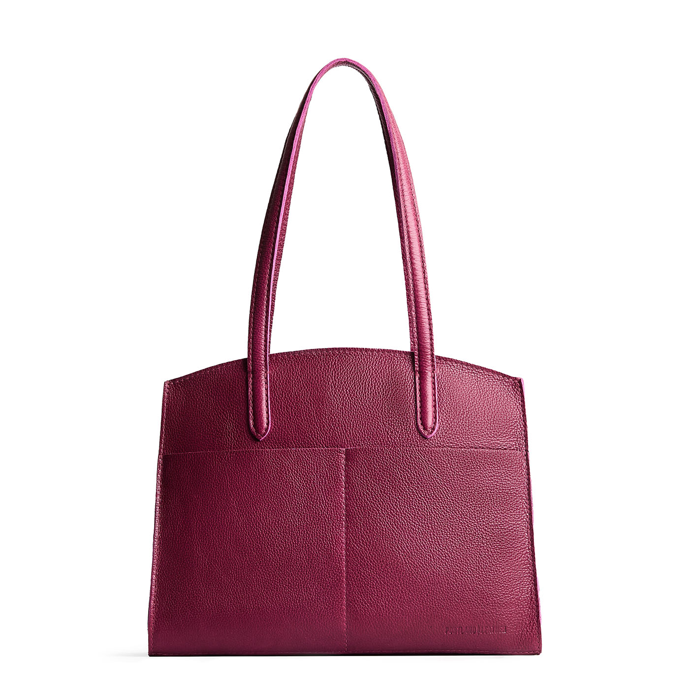 Orchid*Large | Leather tote bag with handles, adjustable crossbody strap, zipper top, and two back pockets