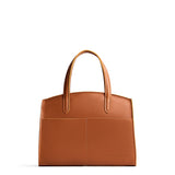 Honey Medium | Leather tote bag with handles, adjustable crossbody strap, zipper top, and two back pockets