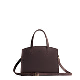 Moose Medium | Leather tote bag with handles, adjustable crossbody strap, zipper top, and two back pockets