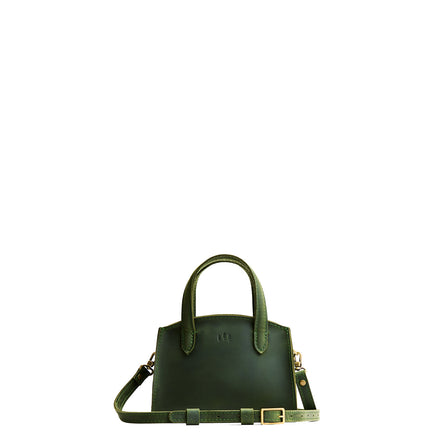 Evergreen*Large | Leather tote bag with handles, adjustable crossbody strap, zipper top, and two back pockets